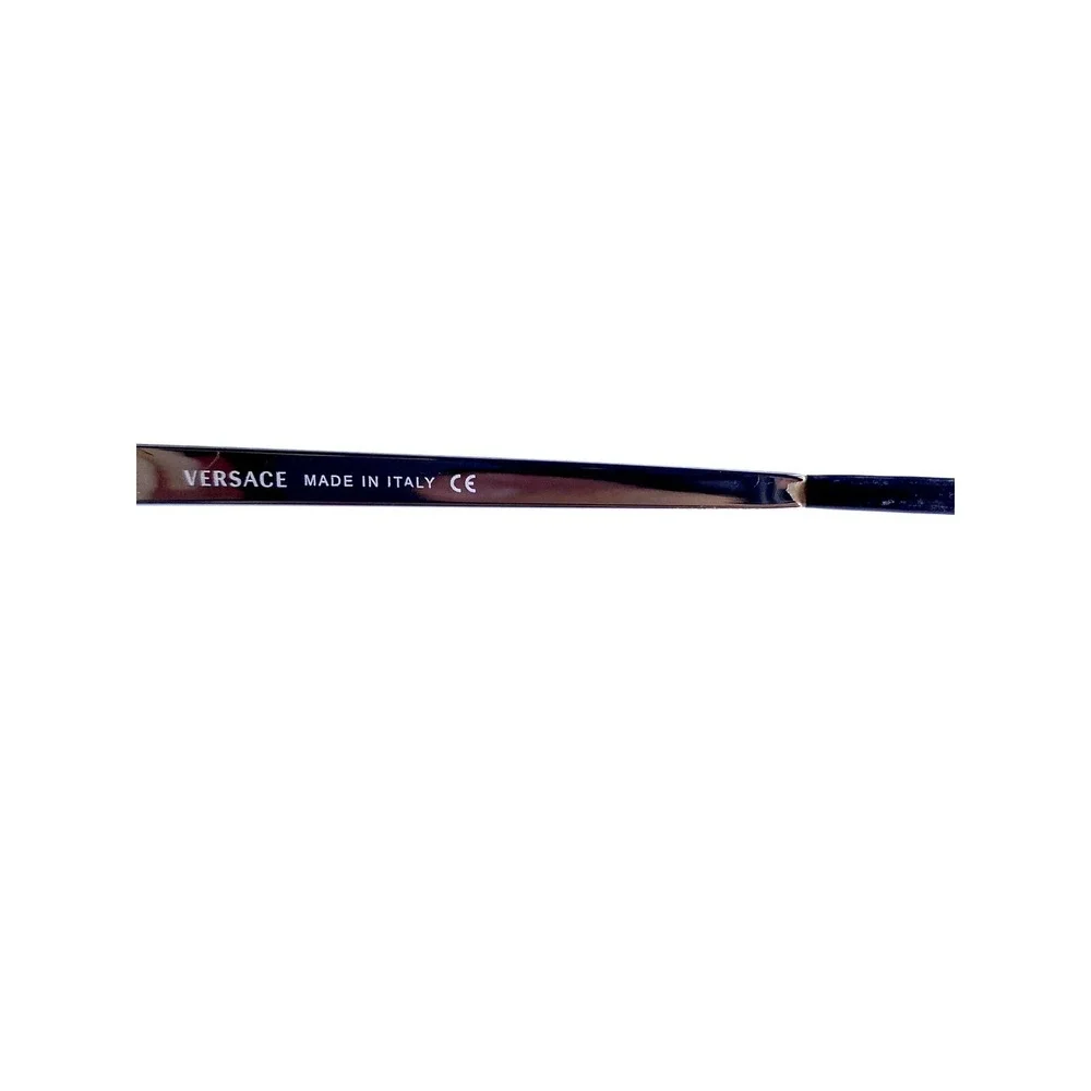 Versace Brown Tortoise Rectangular Eyeglasses Silver Temple Italy MOD 3073 588